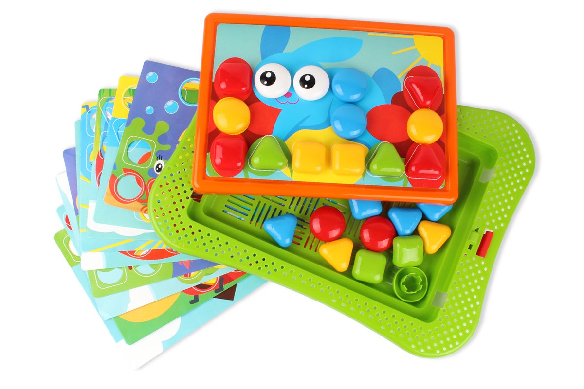 TECHNOK Mosaic Pegboard - Button Art, Color & Geometry Shape Matching –  UToyz Toy Store