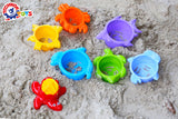 TECHNOK Stacking Cups (7 Pieces) - Sea Animal Shapes