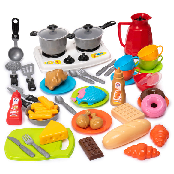 TECHNOK 66PCS Pretend Play Kitchen Toys Cookware with Play Food Toy Se UToyz Toy Store