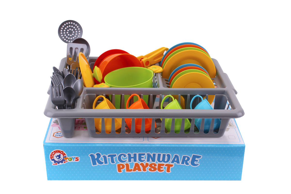 TECHNOK Kids Play Kitchen Accessories - 49 Pcs Play Dishes