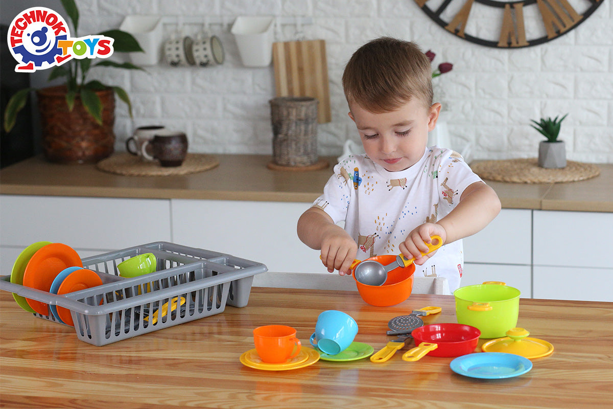 TECHNOK Play Dishes for Kids Kitchen 33 Pcs Pretend Play Kitchen Dis UToyz Toy Store